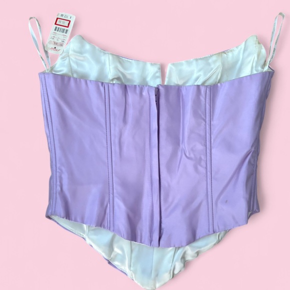 Jessica McClintock Gunne Sax Lilac Satin Corset Top NWT Millennium 2000 Sz 5/6 - Picture 2 of 14